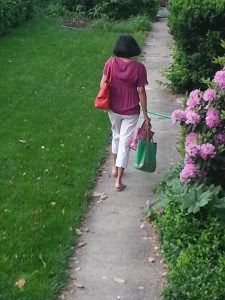 6:57 a.m. and the bag lady leaves the house. Looking for an OTB parlor that opens early.